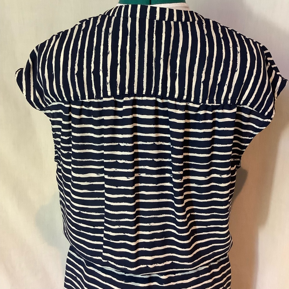 Banana Republic Navy and White Striped Midi Dress - Picture 9 of 9